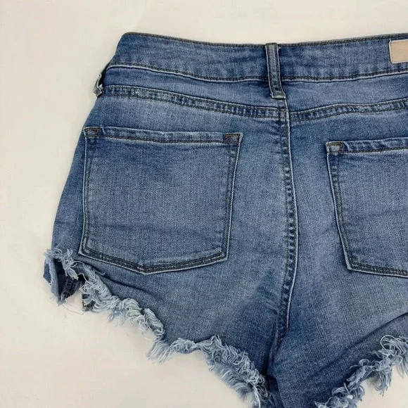RSQ Denim Shorts Women's Juniors Size 3 Blue Vintage High Rise Cutoff Distressed - Picture 6 of 9